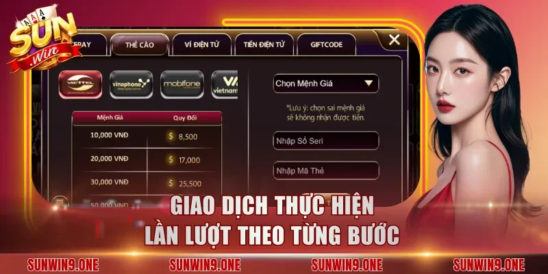Giao dịch thực hiện lần lượt theo từng bước