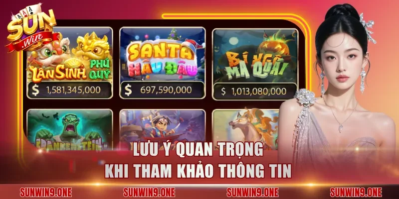 Lưu ý quan trọng khi tham khảo thông tin